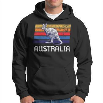 Australia Flag Retro Kangaroo Soccer Marsupial Sydney Hoodie | Mazezy