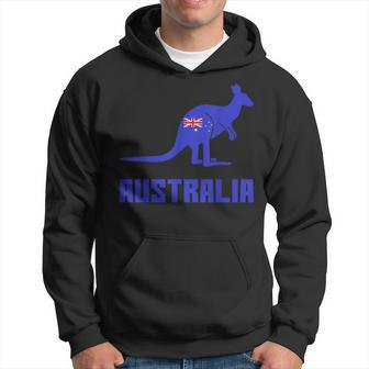 Australian Kangaroo Australia Flag Tourists Gift Idea Hoodie | Mazezy