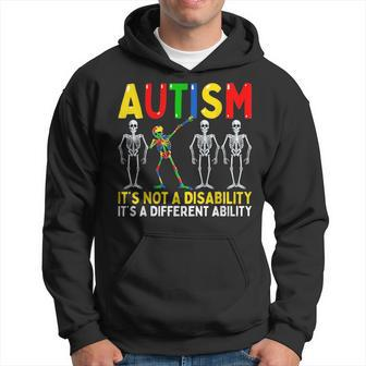Autism Its A Different Ability Funny Dabbing Skeleton Hoodie | Mazezy