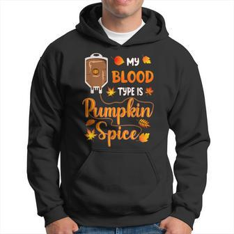Autumn My Blood Type Is Pumpkin Spice Thanksgiving Halloween Halloween Hoodie | Mazezy