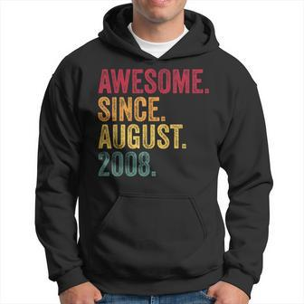 Awesome Since August 2008 15Th Birthday 15 Years Old Hoodie | Mazezy