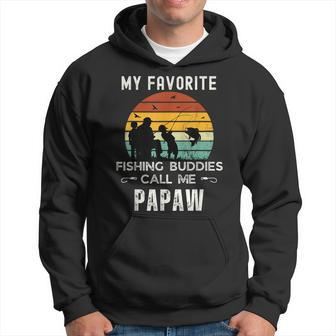 Awesome My Favorite Fishing Buddies Call Me Papaw Grandpa Gift For Mens Hoodie | Mazezy
