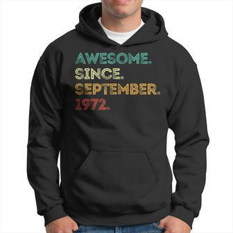 Awesome Since September 1972 51St Birthday 51 Years Old Hoodie - Thegiftio UK