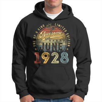 Awesome Since June 1928 Vintage 95Th Birthday Party Retro Hoodie | Mazezy