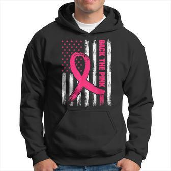 Back The Pink America Flag Support Breast Cancer Awareness Hoodie - Thegiftio UK