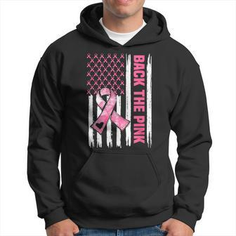 Back The Pink Warrior Flag American Breast Cancer Awareness Breast Cancer Awareness Funny Gifts Hoodie | Mazezy