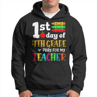 Back To School 1St Day Of 4Th Grade Pray For My Teacher Kids Hoodie - Seseable