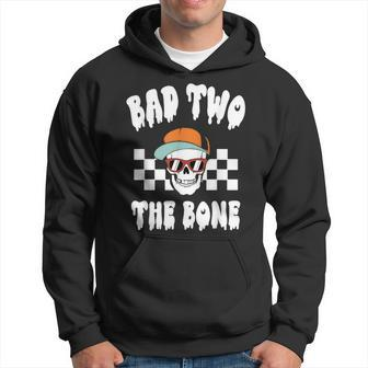 Bad Two The Bone 2Nd Birthday Halloween Skeleton Boy Hoodie - Seseable