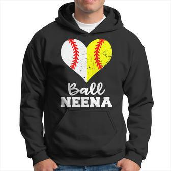 Ball Neena Heart Funny Baseball Softball Neena Hoodie | Mazezy UK