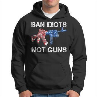 Ban Idiots Not Guns American Flag Ar15 Gun Rights Quote Hoodie | Mazezy