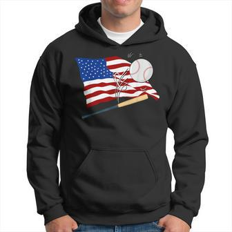 Baseball American Flag Baseball Usa Hoodie | Mazezy