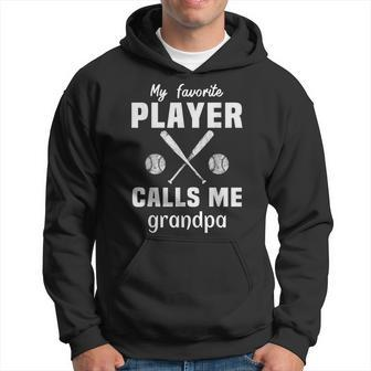 Baseball My Favorite Player Calls Me Papa Grandpa Father Day Hoodie | Mazezy
