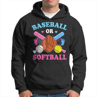 Baseball Or Softball Gender Reveal Baby Party Boy Girl Hoodie | Mazezy