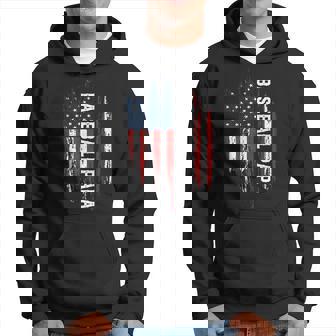 Baseball Papa American Flag Grandpa Grandson 4Th Of July Gift For Mens Hoodie | Mazezy