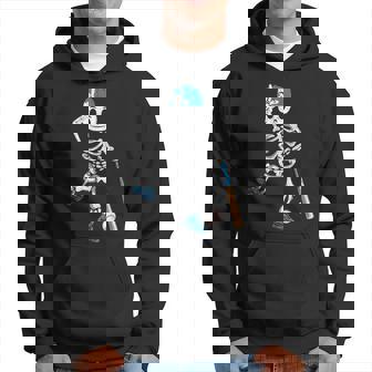 Baseball Skeleton Halloween Vintage Baseball Playing Hoodie - Thegiftio UK
