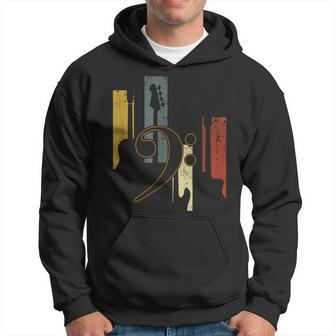 Bass Clef Vintage Bass Guitar Players Music Vintage Guitar Hoodie | Mazezy UK