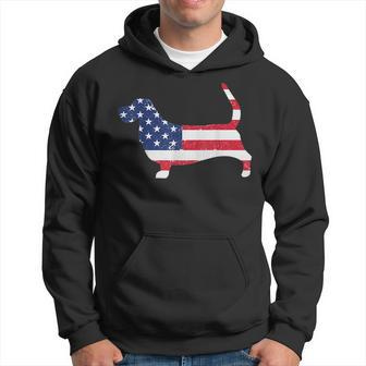 Basset Hound American Flag Usa Patriot Dog Lover Hoodie | Mazezy