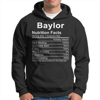 Baylor Name Funny Gift Baylor Nutrition Facts V2 Hoodie - Seseable