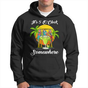 Beach Vacation Drinking It's 5 O'clock Somewhere Parrots Hoodie | Mazezy AU