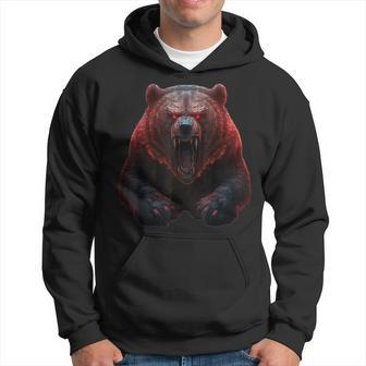 Bear Angry Grizzly Bear Dangerous Horror Bear Bear Hoodie | Mazezy