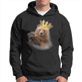 Bear King Funny Grizzly Bear Brown Bear Brown Funny Gifts Hoodie | Mazezy