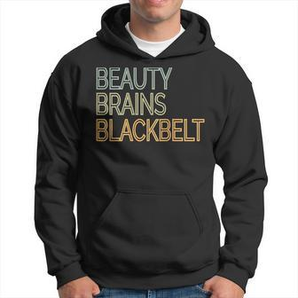Beauty Brains Black Belt Karate Taekwondo T Hoodie | Mazezy