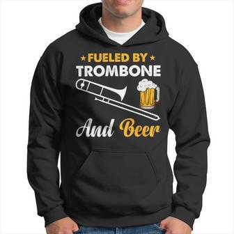Beer Fueled By Trombone And Beer Trombone Musician Beer Drinker Hoodie - Monsterry DE