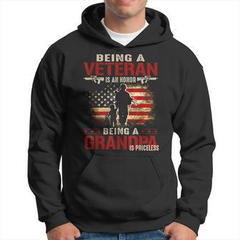 Being A Veteran Is An Honor A Grandpa Is Priceless Gift For Mens Hoodie | Mazezy UK