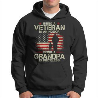 Being A Veteran Is An Honor Being A Grandpa Is Priceless Gift For Mens Hoodie | Mazezy AU