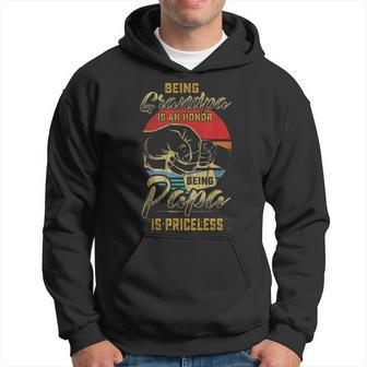 Being Grandpa Is An Honor Being Papa Is Priceless Father Day Gift For Mens Hoodie | Mazezy