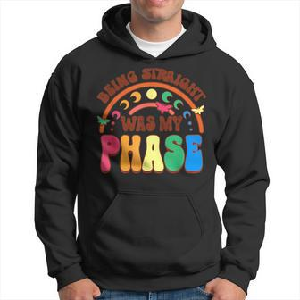 Being Straight Was My Phase Groovy Lgbt Pride Month Gay Les Hoodie | Mazezy
