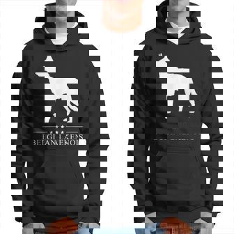 Belgian Laekenois Dog White Silhouette Hoodie | Mazezy