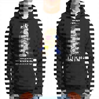 Ben Drinking Booze 4Th Of July Benjamin Franklin Hoodie | Mazezy