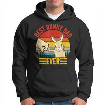 Best Bunny Dad Ever Vintage Rabbit Lover Father Day Gift For Mens Hoodie | Mazezy