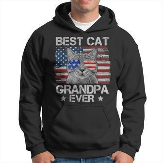 Best Cat Grandpa Ever American Flag Patriotic 4Th Of July Hoodie | Mazezy