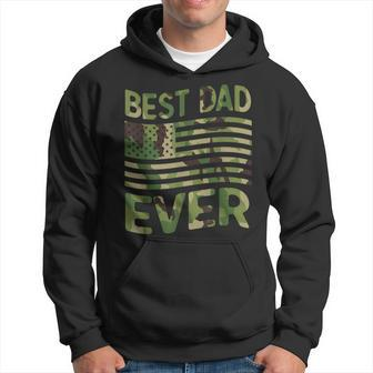 Best Dad Ever Fathers Day Gift American Flag Military Camo Hoodie - Seseable