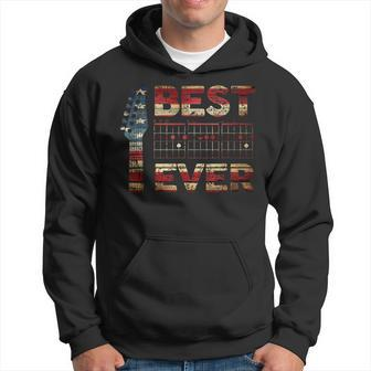 Best Dad Ever Guitar Chords Guitarist Father D-A-D Us Flag Hoodie - Seseable
