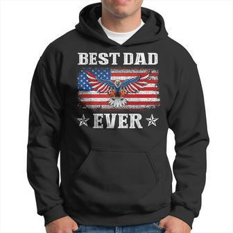 Best Dad Ever With Us American Flag Fathers Day Eagle Hoodie - Seseable