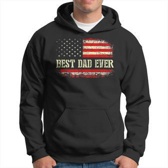 Best Dad Ever With Us American Flag Gifts Fathers Day Dad Hoodie - Monsterry