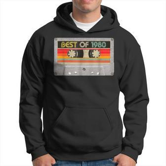 Best Of 1980 43Th Birthday Gifts Cassette Tape Vintage Hoodie | Mazezy