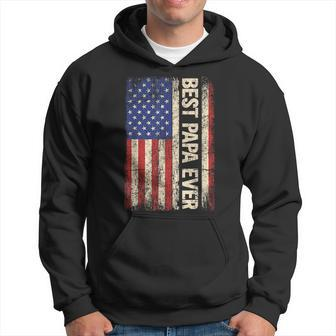 Best Papa Ever Us American Flag Gifts For Fathers Day Men Hoodie - Seseable