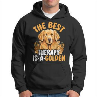 The Best Therapy Is A Golden Retriever Dog Lover Puppy Owner Hoodie | Mazezy CA