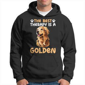 The Best Therapy Is A Golden Retriever Dog Lovers Hoodie - Seseable