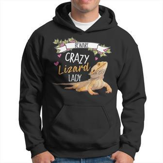 Beware Crazy Lizard Lady Png Hoodie - Monsterry