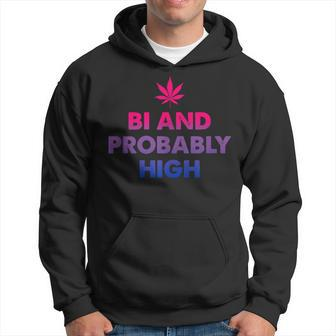 Bi And Probably High Bisexual Flag Pot Weed Marijuana Hoodie | Mazezy