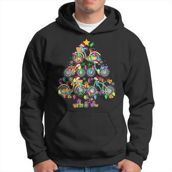 Bicycle Christmas Tree Santa Bicycle Lover Biker Hoodie - Thegiftio UK