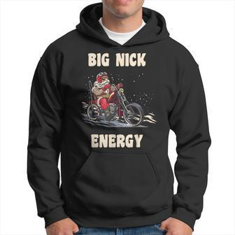 Big Nick Energy Christmas Santa Riding A Motorcycle Hoodie - Thegiftio UK