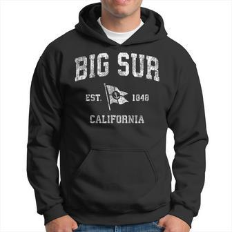 Big Sur California Ca Vintage Boat Anchor Flag Design Hoodie | Mazezy DE