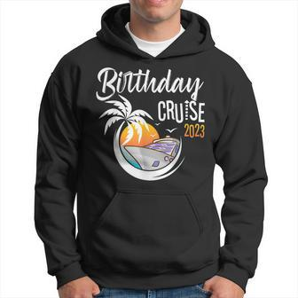Birthday Cruise 2023 Sunset Retro Cousin Crew Matching Hoodie | Mazezy