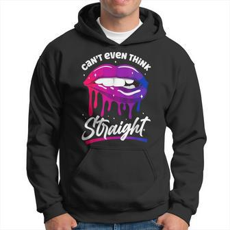 Bisexual Bi Pride Flag Mouth Cant Even Think Straight Hoodie | Mazezy